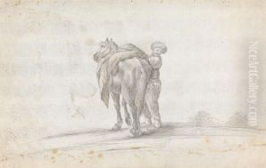 Man Loading a Pack Horse Man Loading a Pack Horse