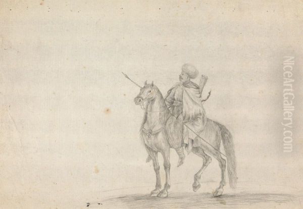 Man on Horseback Carrying a Spear - view 1