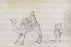 Traveler and a Man atop a Camel