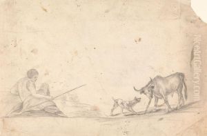 Herdsman, Dog, and Cow by James Bruce