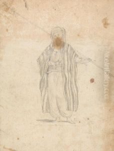 Man Wearing a Burnoose and Carrying a Spear