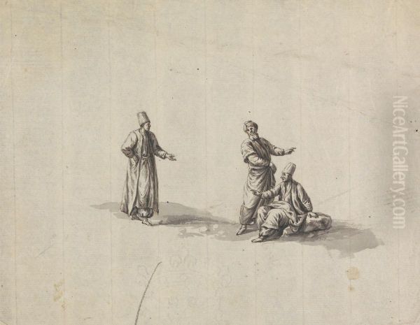 Three Men Talking - view 1