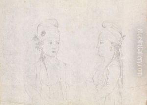 Studies of a Woman Wearing Headdress by James Bruce