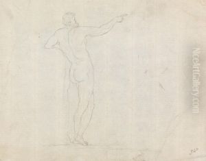 Study of a Nude Male Standing and Pointing Study of a Nude Male Standing and Pointing