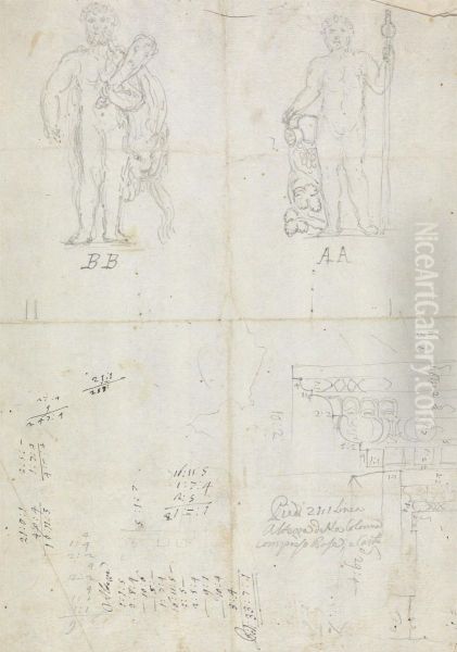 Studies of Statuary and a Column - view 1
