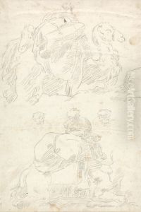 Studies of Camels Kneeling