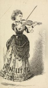 Woman playing the Violin by George Augustus Sala