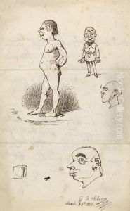 Nude Man, Standing Man, Two Profiles, and Box