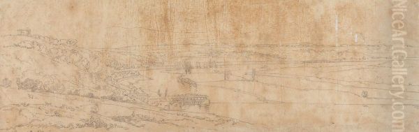 View of the Palace and Village of Choisi, on the Banks of the Seine - view 1