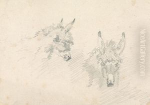 Two Heads of Donkeys by Sawrey Gilpin