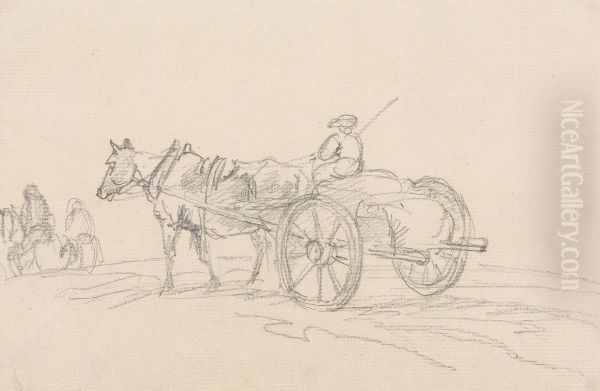 Riders and a Two-Wheeled Cart With Driver - view 1