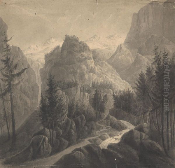 Commencement of the Passage/ Towards the Gemmi/ from the Bernese Side - view 1