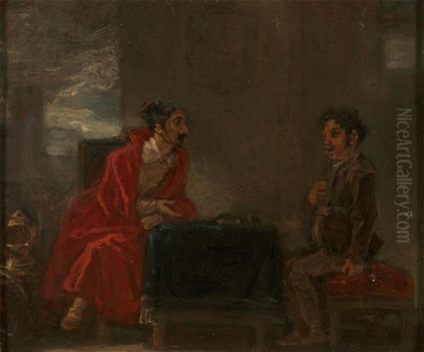 Illustration for Don Quixote, Two Figures at a Table - view 1