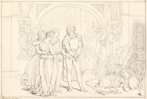 Illustration to Pilgrim's Progress, 10. (The Pilgrim in the Armory) - view 1