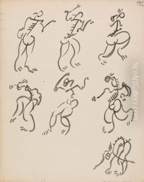Seven Dancing Figures, in Three Registers - view 1