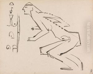 Two Studies for a Sculpture by Henri Gaudier-Brzeska