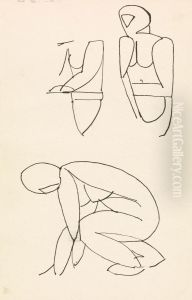 Three Figure Studies by Henri Gaudier-Brzeska