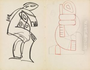 Study of a Female Figure, Abstract Figure Study by Henri Gaudier-Brzeska