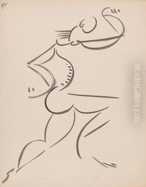 Male Dancing Figure, in Profile - view 1