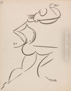Male Dancing Figure, in Profile by Henri Gaudier-Brzeska