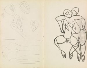 Five Abstract Sketches, and Studies for Male and Female Figures by Henri Gaudier-Brzeska