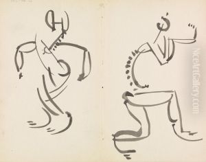 Two Figure Studies by Henri Gaudier-Brzeska