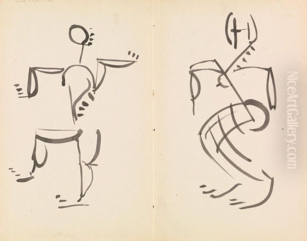 Male and Female Dancing Figures - view 1