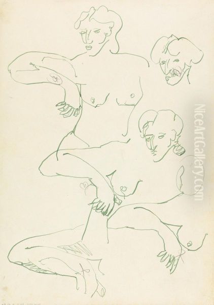 Five Studies of a Female Figure - view 1