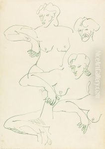 Five Studies of a Female Figure by Henri Gaudier-Brzeska