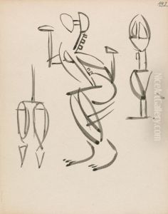 Three Figure Studies by Henri Gaudier-Brzeska