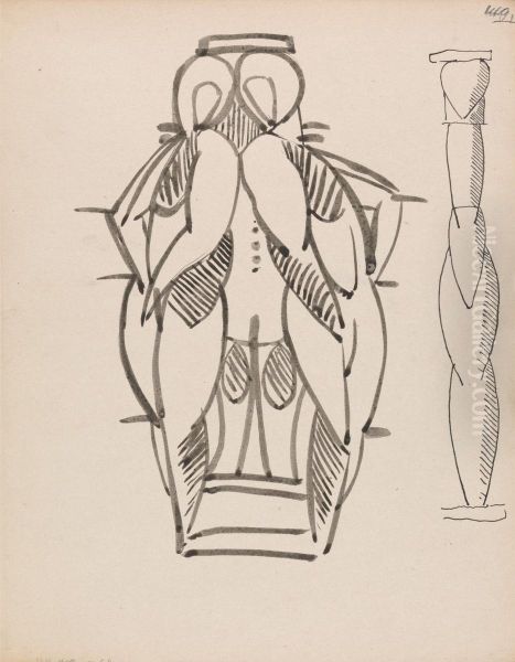 Two Studies for a Sculptural Column - view 1