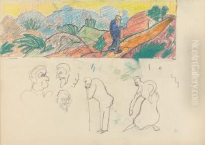 Study for a Mural Decoration, Old Man in Landscape by Spencer Gore