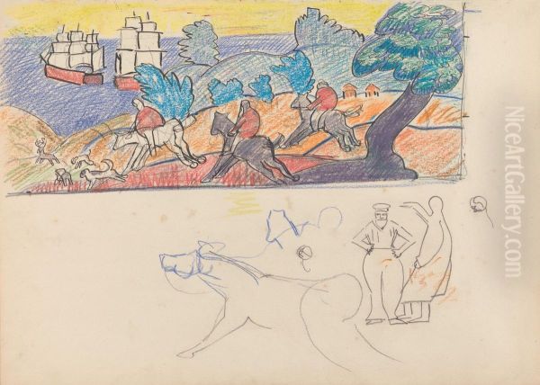Study for Deer Hunting Mural - view 1