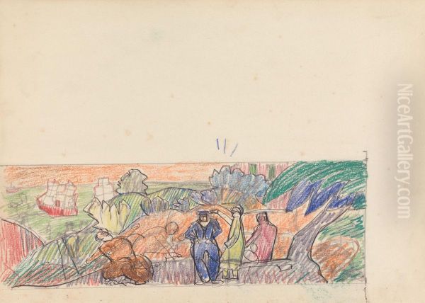 Study for Mural, Gentleman in Foreground - view 1