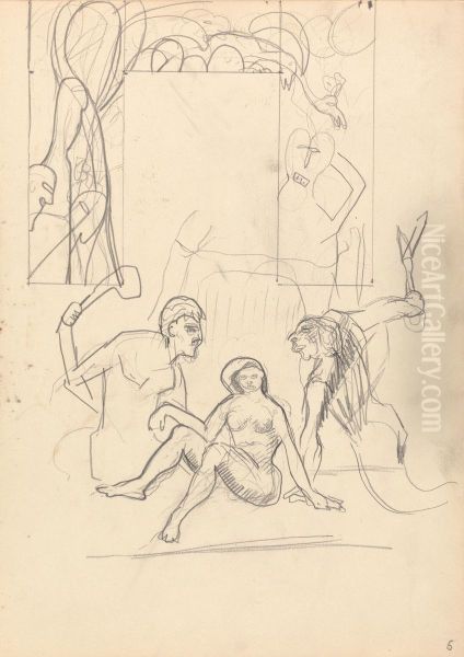 Design for a Decorative Doorway, Primitive People - view 1