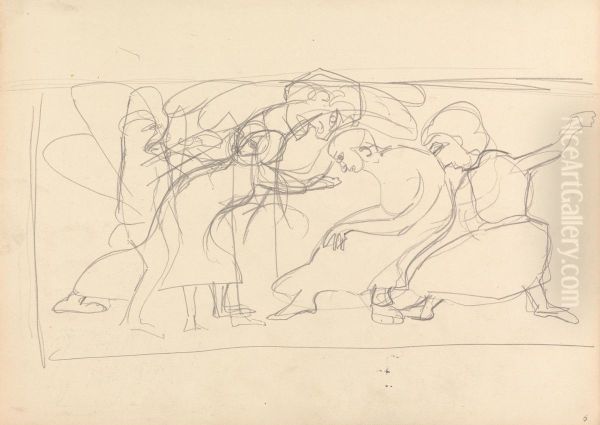 Study for Decorative Panel, Worshippers - view 1