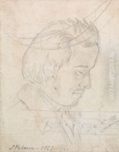 Portrait Head of Samuel Palmer by George Richmond