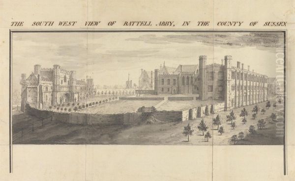 The South-west View of Battle Abbey in the County of Sussex - view 1