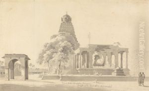 The Great Bull and Pagoda at Tanjore by Thomas Daniell
