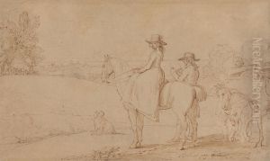 An Artist Sketching in Windsor Park by Benjamin West