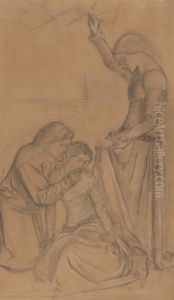 Composition of Three Figures in a Garden Composition of Three Figures in a Garden