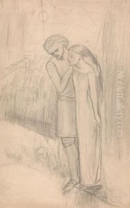 Study of Two Figures by Elizabeth Siddal