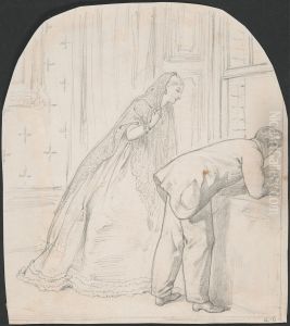 Couple Staring out of Window by Adelaide Claxton