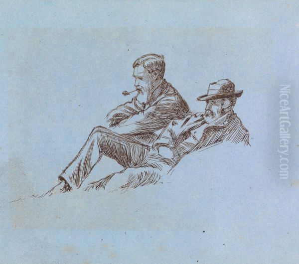 Portrait Sketch of Two Men - view 1
