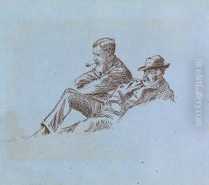 Portrait Sketch of Two Men by Charles Keene