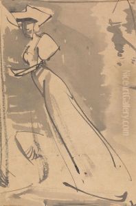 Study of a Woman with Wide Hat Study of a Woman with Wide Hat