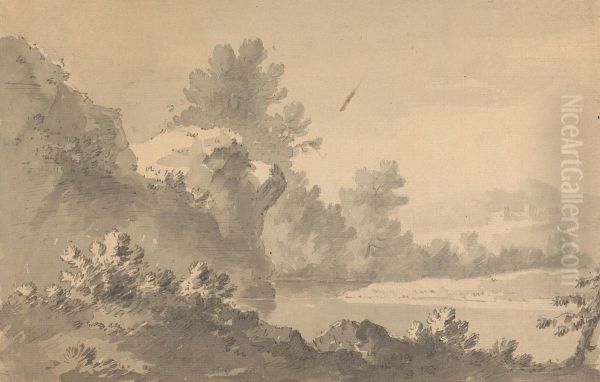 River Landscape with Castle in the Distance - view 1