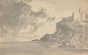Sketch with a Castle on a Mountaintop Sketch with a Castle on a Mountaintop