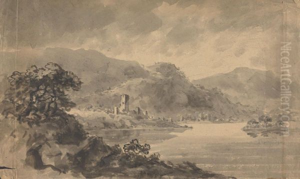 Landscape with River, Castle and Mountains - view 1