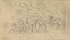 Horses in a Meadow by Sawrey Gilpin